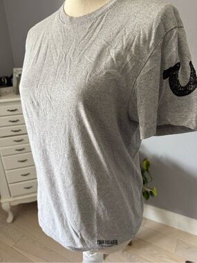 True Religion Heather Gray Logo Short Sleeve Tee